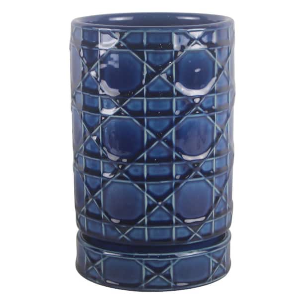 6 in. Dia Cobalt Blue Carlysle Cylinder Ceramic Planter free shipping $8.62 at Home Depot