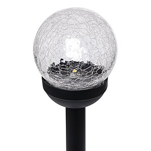 Mainstays outdoor solar powered led path light with crackle shop glass lens
