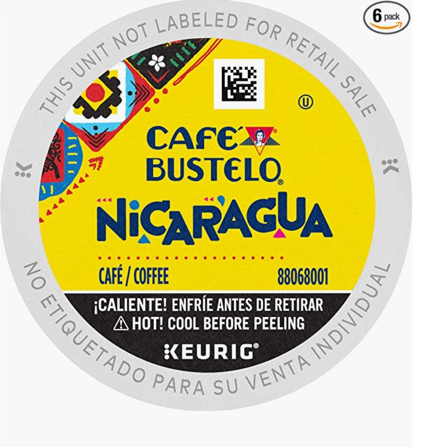 Café Bustelo Nicaragua Latin American Blend Coffee, Dark Roast, Keurig K-Cup Pods, 12 Count (Pack of 6) $33.19
