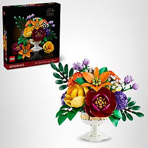 LEGO Botanicals Flower Arrangement Artificial Flowers Building Set - Decor for Table Display - Gift for Birthdays - Unique Bouquet for Adults, Ages 18+ - 10345 $51.09