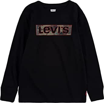 Levi's Boys' Long Sleeve Box Tab Graphic T-Shirt (100% Cotton) $3.79