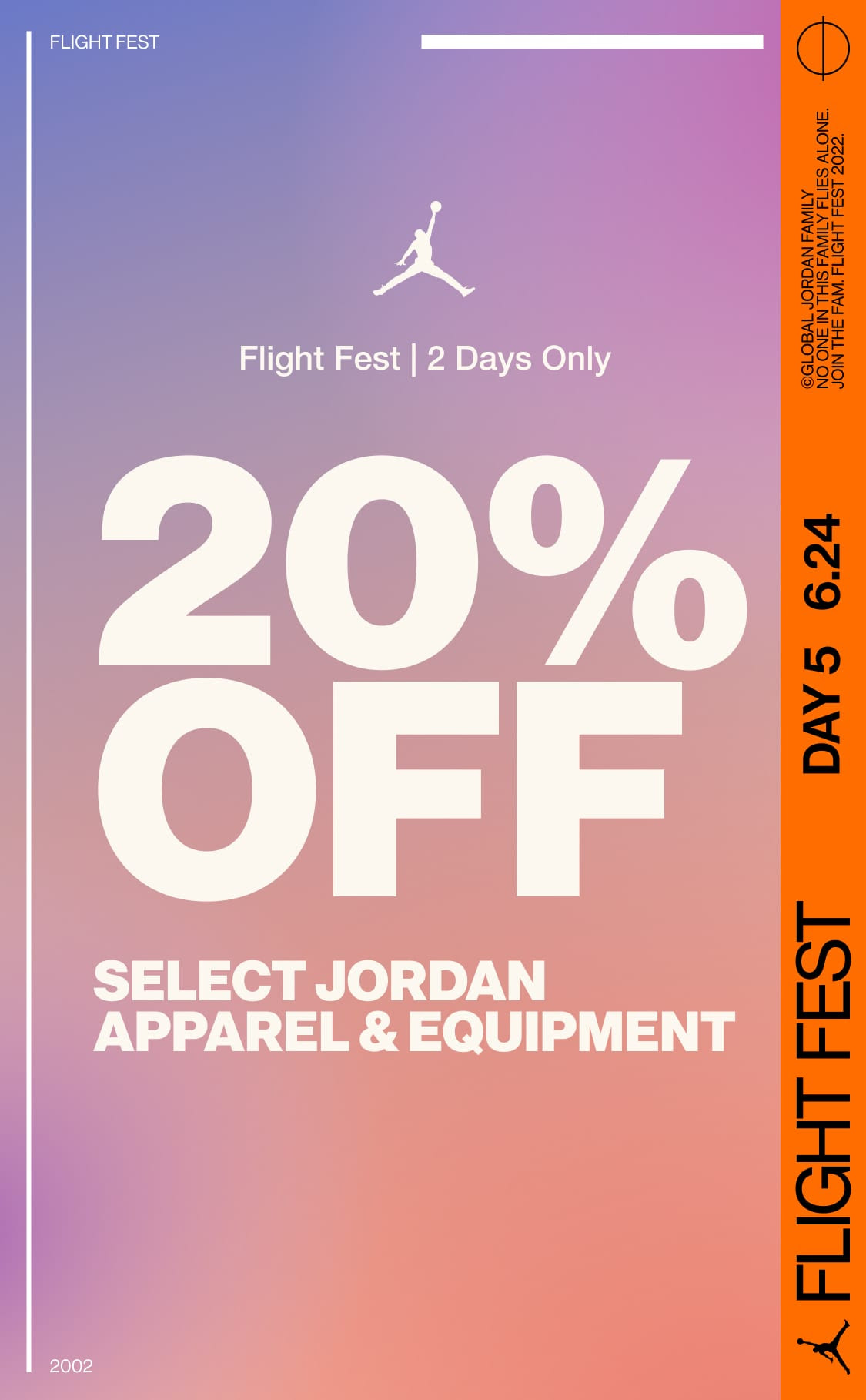 Jordan Flight Fest SALE up to 50% + extra 20% +FS $7.98