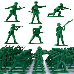 50-Count HAPTIME Plastic Green Army Men Toy Figures $7 