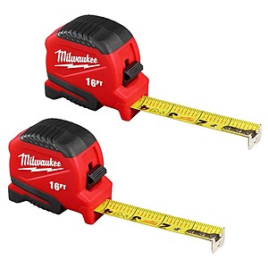 Select Home Depot Stores: 2-Pack 16' Milwaukee Compact Tape Measure $12.90 (In-Store Purchase Only)