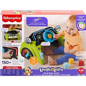 Fisher-Price Baby & Toddler Learning Toy Laugh & Learn Sit & Steer Driver Car Activity Center $24.49​ +FS w/Prime