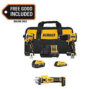 DEWALT ATOMIC 20V Lithium-Ion Cordless 2-Tool Combo Kit and Cordless Drywall Cut-Out Tool with 5 Ah & 2 Ah Batteries & Charger $279.00