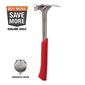 Milwaukee 17 oz.Smooth Face Framing Hammer $23.97