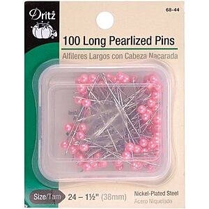 Dritz 68-44 Pearlized Pins,Long,Pink,1-1/2-Inch (100-Count) $4.99 +FS /Prime