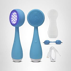 PMD Beauty Facial Cleansing Brush - Smart Silicone Brush with Blue Light Treatment - SonicGlow Vibration - Waterproof Device for Acne $114.50