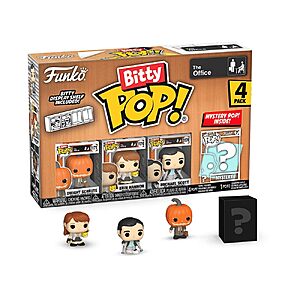 Funko Pop!Bitty:The Office - Dwight with Pumpkinhead 4-Pack,and A Surprise Mystery Mini Figure - 0.9 Inch (2.2 Cm) - Stackable Display Shelf Included $4.06 +FS w/Prime