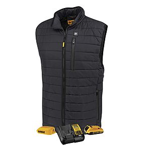 DEWALT DCHV095BD1 Cold Weather Men's Heated Puffer Vest Kit with Battery - Black, Size L $141.00