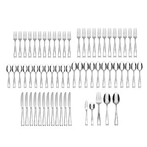 Oneida Silverware Set For 12, Moda 65-Piece Fine Flatware Set with Serving Utensils, Service For 12, 18/10 Stainless Steel (Silver, 65 pieces) $131.60