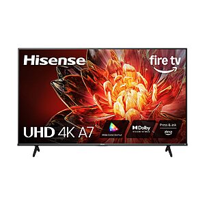 Hisense 55" Class A7 Series (55A7NF,2025 Model) 4K UHD Smart Fire TV, HDR10+, Dolby Vision, Dolby Atmos $269.99 at Amazon