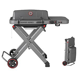 FEASTO Portable Propane Gas Grill with Folding Cart & 13000 BTUs Burner,360 Sq.In.Cast Iron Cooking Grates,Side Table,8" Wheels $299.99