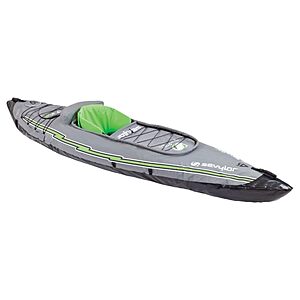 Sevylor QuickPak K5 24 Gauge PVC Polyester 1 Person Inflatable Kayak w/Hand Pump, Paddle, Double Lock Valves and Easy To Carry Backpack System, Gray $179.99