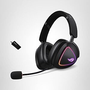 ASUS ROG Delta II Wireless Gaming Headset with Detachable Mic &ndash; Tri-Mode (BT, 2.4GHz, 3.5mm), PC, PS5, PS4, Xbox, Switch, Mobile - Black or White $159.99