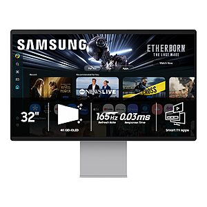 Samsung 32” OLED M9 (M90SF) Smart Monitor with 4K QD-OLED, 165Hz, 0.03ms, Gaming Hub, Samsung Vision AI, 3 Yr Warranty, LS32FM902SNXZA, 2025 $1199.99