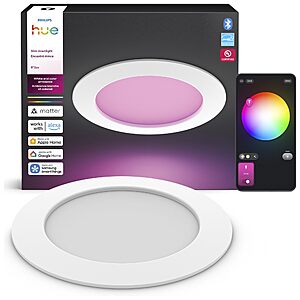 6" Philips Hue 1200 Lumens Slim Downlight (White & Color Ambiance) $38.50 + Free S&H