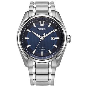 Citizen Men's 42mm Eco-Drive Sport Super Titanium Analog Watch (Blue Dial) $300 + Free S&H