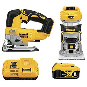 DeWALT 20V MAX XR 2-Tool Brushless Cordless Router & Jig Saw Kit $285 + Free S&H