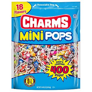 400-Ct Charms Mini Pops Lollipops (18 Assorted Flavors) $12.50 or Less w/ S&S