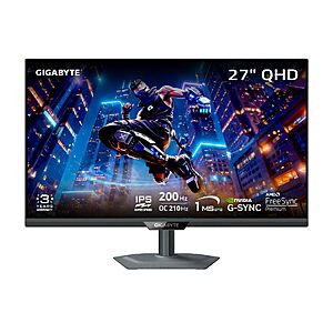 27" GIGABYTE M27Q2 SuperSpeed IPS QHD AMD Freesync Premium Gaming Monitor $160 + Free S&H