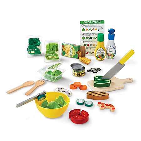 Melissa & Doug Slice and Toss Salad Play Food Set – 52 Wooden and Felt Pieces $16.44 +FS w/Prime