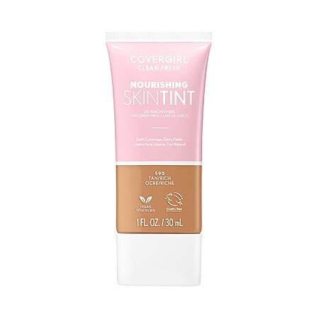 COVERGIRL Clean Fresh Nourishing Skin Tint, 590 Tan/Rich $4.16 via S&S +FS w/Prime