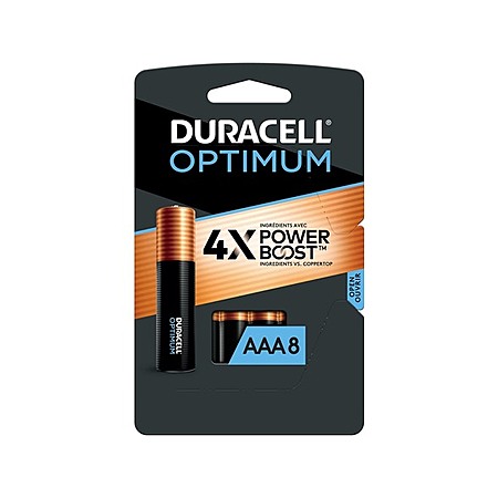 8 PACK Duracell Optimum Batteries with Power Boost Ingredients: AAA $7.49 or AA $7.99 +FS w/Prime