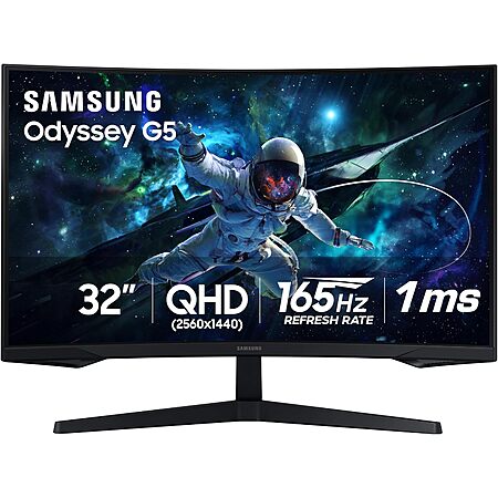 32" Samsung Odyssey G55C 2560x1440 165Hz 1ms Curved Gaming Monitor