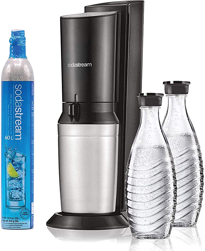 SodaStream Aqua Fizz Sparkling Water Machine (Black) with Co2 & Glass Carafes $99.99