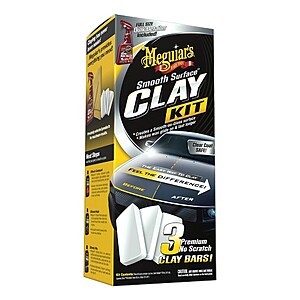 YMMV** Meguiars 16oz Smooth Surface Clay Kit: Auto Clay Bar for Car Detailing, Removes Dirt, Scented Automotive Cleaning Kit $11.49