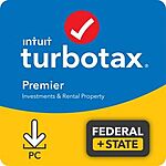 TurboTax Premier 2021 Federal and State Tax Software - Download $54.99