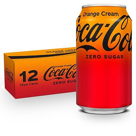 Orange Cream Coke Zero Sugar or Sprite - 4 Pack of 12 cans $16.95