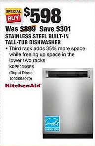 Home Depot Black Friday: KitchenAid Stainless Steel Built ...