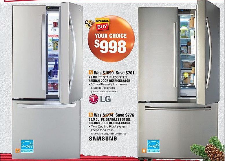 Home Depot Black Friday Samsung 25 5 Cu Ft Stainless Steel