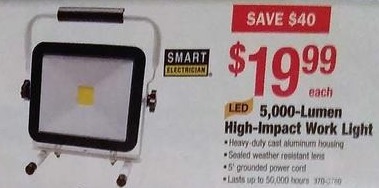 Menards Black Friday: Smart Electrician 5,000-Lumen High-Impact Work Light for $19.99 ...