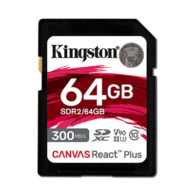 Kingston Canvas React Plus SD Memory Card UHS-II V90 64GB $41.99 OR 128GB $82.99