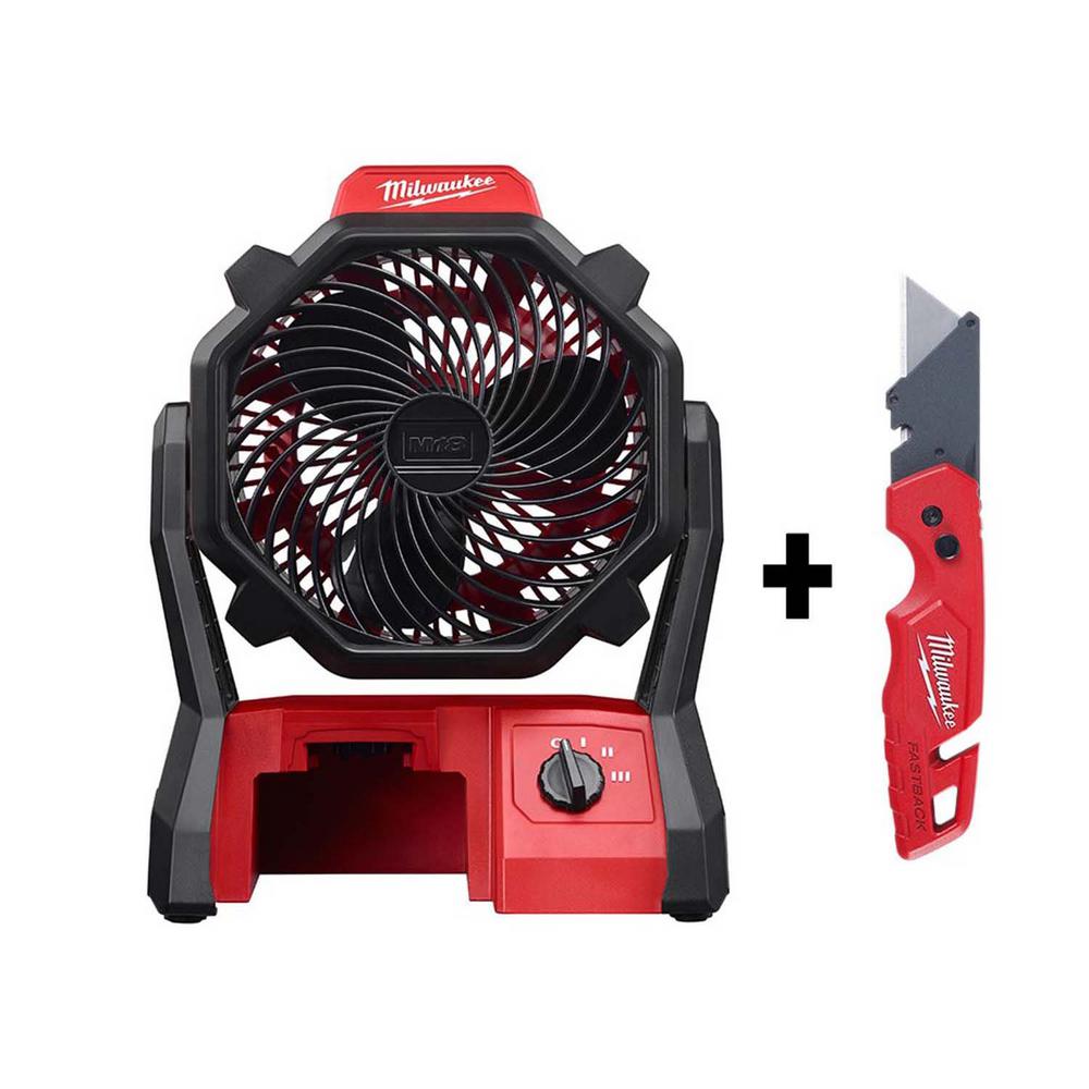 Milwaukee M18 Jobsite Fan + Fastback Utility Knife $75