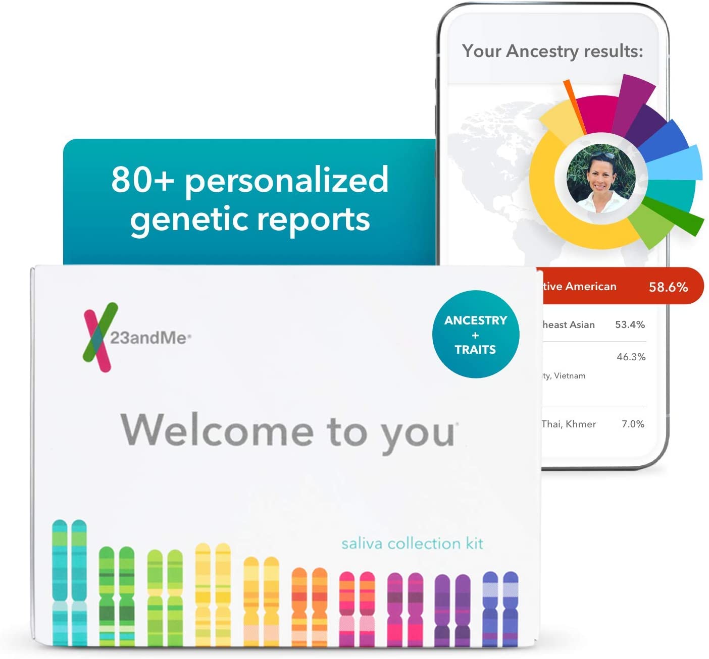 23andMe Ancestry + Traits Service: Personal Genetic DNA Test $59