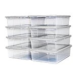 Homz Snaplock® 28 Quart Clear Underbed Storage Container with White Lid x8 $5.48