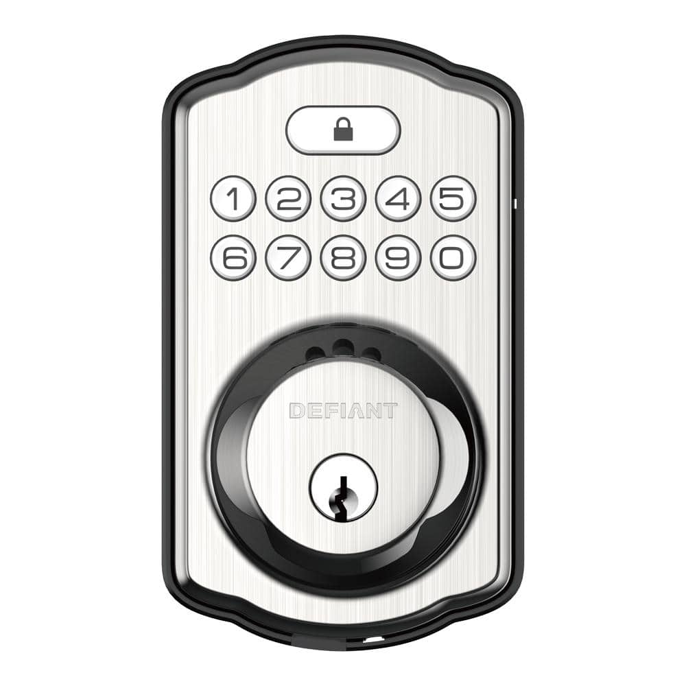 Defiant Single Cylinder Castle Electronic Keypad Deadbolt Satin Nickel KS01SN The Home Depot 12