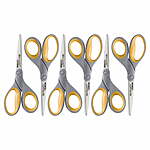 6-Pack Westcott Titanium Scissors, 7&quot;, Straight, Gray/Yellow, for Office, $10.85 FS w/ $35 or Walmart+