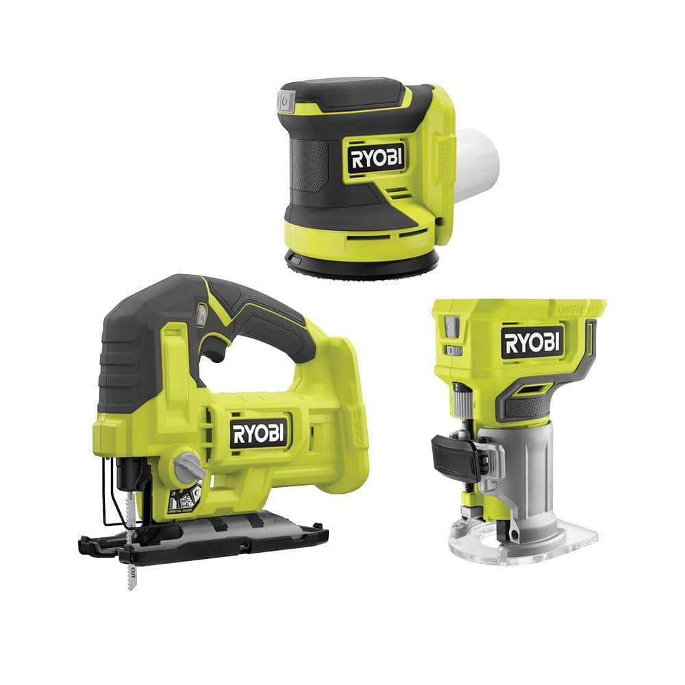 RYOBI ONE+ 18V Cordless 3-Tool Combo Kit with Jig Saw, Router and Random Orbit Sander (Tools Only) PCL1306KN - The Home Depot $129.00