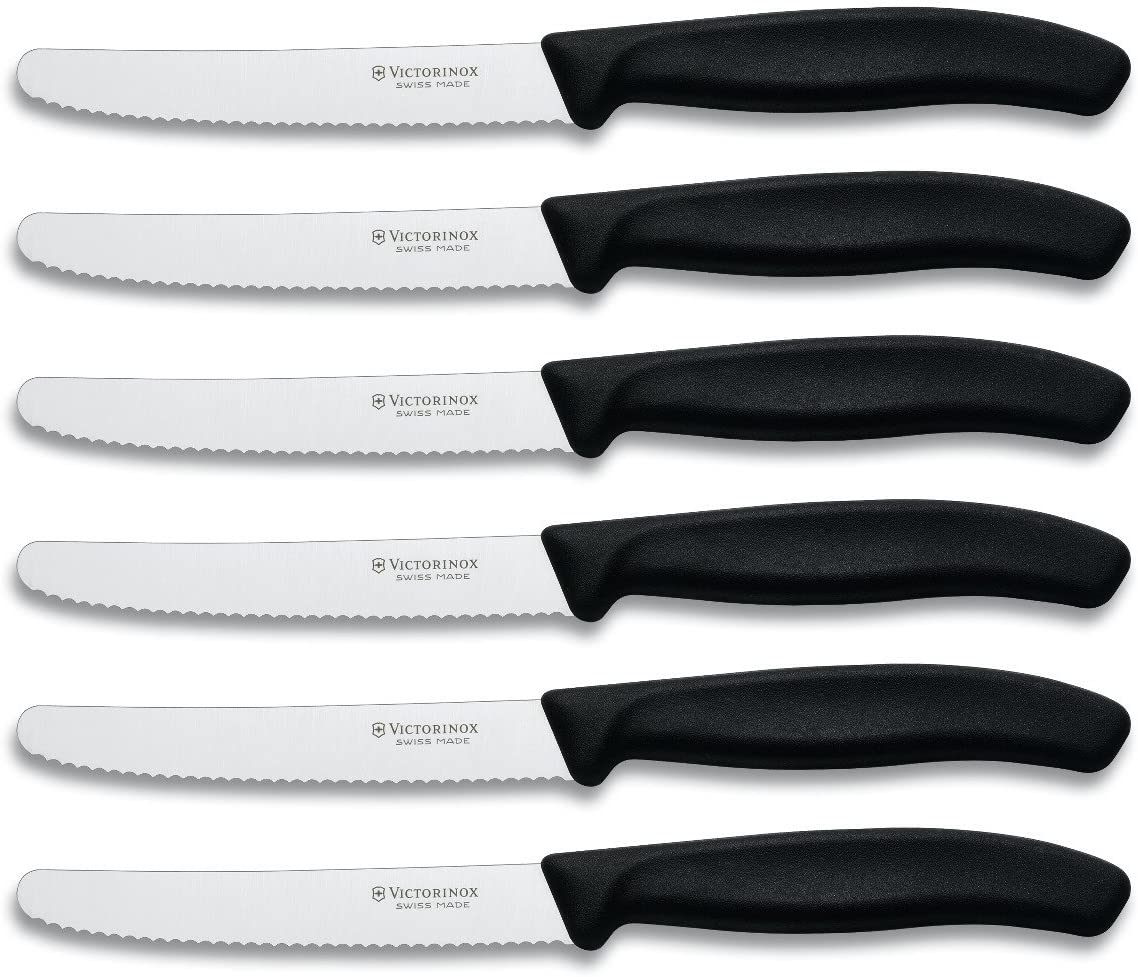 Amazon.com: Victorinox Swiss Army Cutlery Swiss Classic Serrated Steak Knife Set, Round-tip, 4.5-Inch, 6-Piece: Victorinox Swiss Army: Kitchen & Dining $24