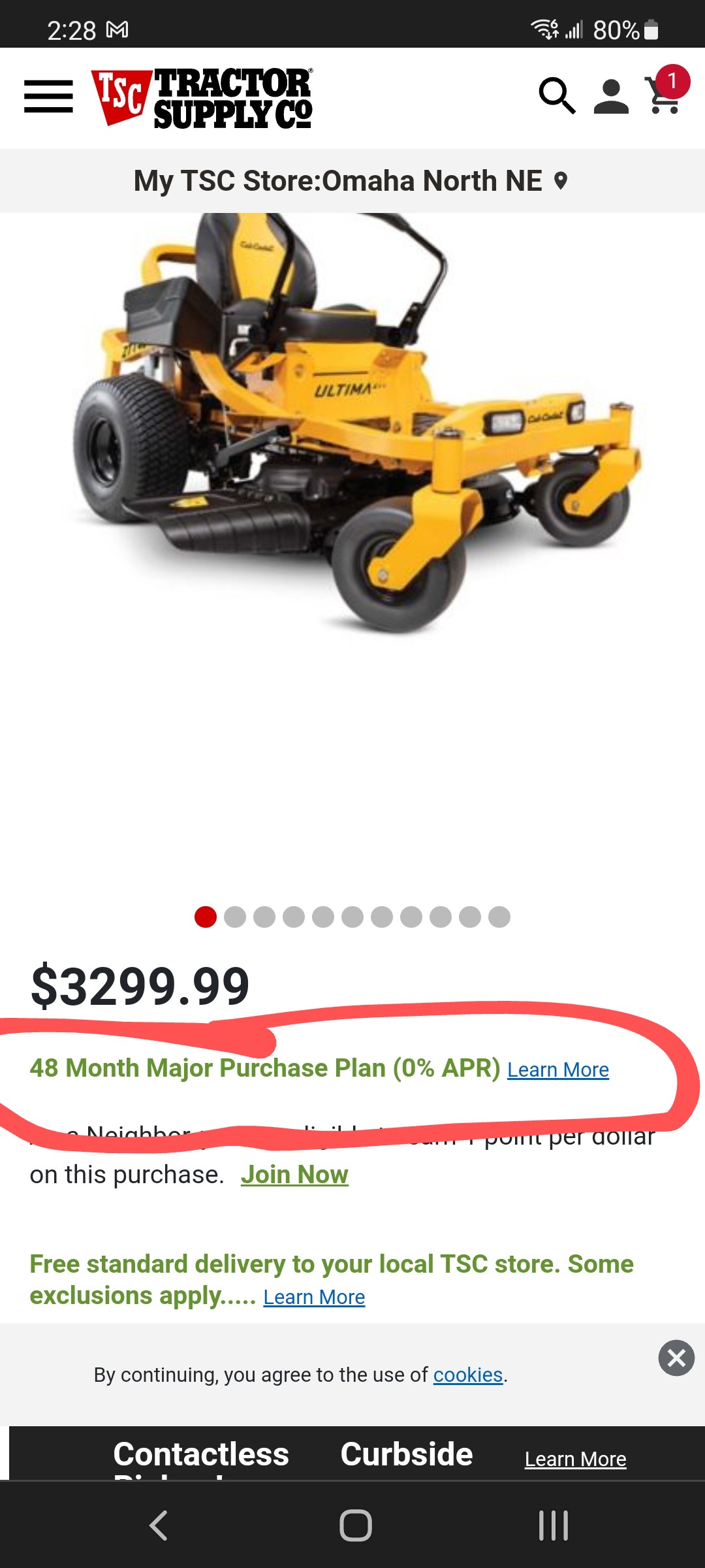 48 month interest free zero turn mowers at tractor supply with their credit card