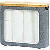 Rosos Toilet Paper Storage w/ Bamboo Lid, Clear Window &amp;amp; Handles (Grey or Black) $11.99 + Free Shipping w/ Prime or on $35+