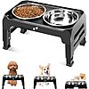 Comesoon 3-Height Adjustable Elevated Small Dog Bowl Stand w/ 2-Pack 6&amp;quot; Stainless Steel Bowls (3 colors) $9.99 + Free Shipping w/ Prime or on $35+