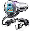 Lisen 35W PD + 30W QC 3.0 Car Charger Adapter w/ 48&amp;quot; 30W Coiled Cable (Black) $7.97 + Free Shipping w/ Prime or on $35+