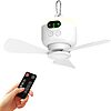 VVU&amp;amp;CCO 8000mAh Portable Rechargeable Ceiling Fan w/ Remote &amp;amp; 3 Detachable Blades $10.99 + Free Shipping w/ Prime or on $35+